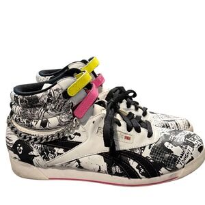 Reebok Freestyle Hi "Music Evolution" Punk Rock Hip-Hop Sneakers‎ Women's 10